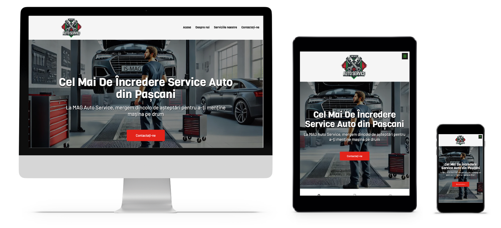Responsive website mockup for MAG Auto Service